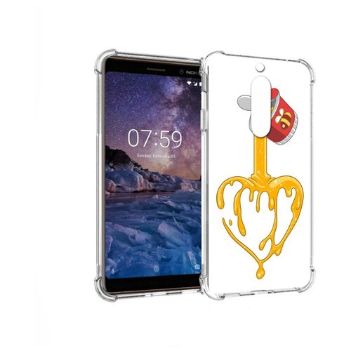 Чехол задняя-панель-накладка-бампер MyPads медовое сердце для Nokia 7 противоударный чехол задняя панель накладка бампер mypads медовое сердце для nokia 3 1 plus противоударный