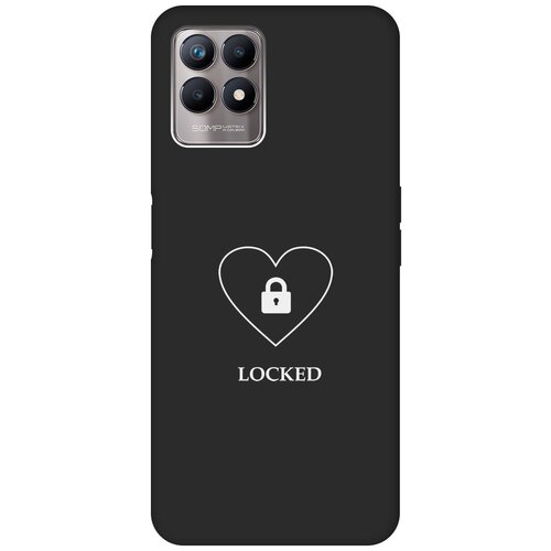 Матовый чехол Locked W для Realme 8i / Рилми 8 ай с 3D эффектом черный матовый чехол lazybones w для realme 8i рилми 8 ай с 3d эффектом черный