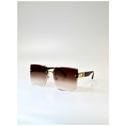 фото Солнцезащитные очки , квадратные, оправа: металл, градиентные, для женщин, коричневый a&g shop