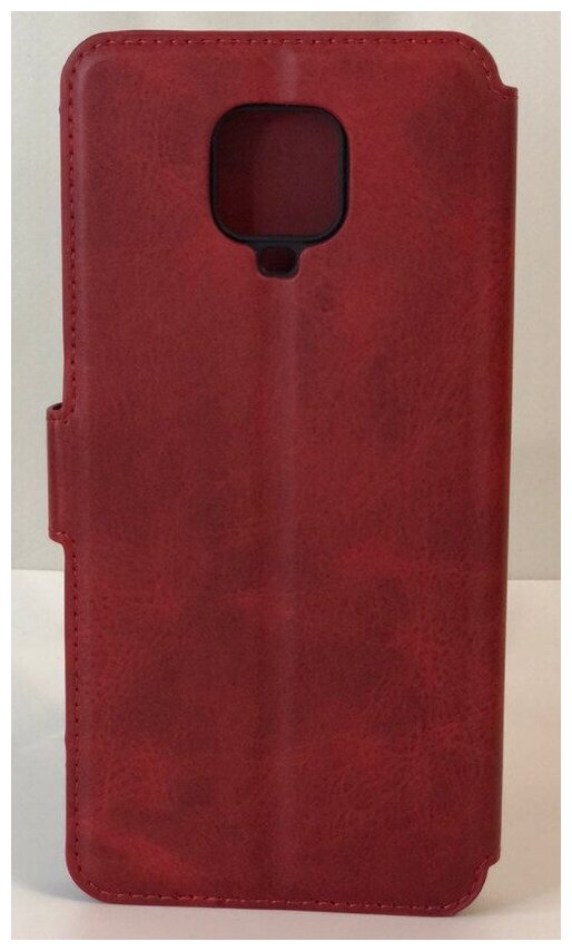 Чехол книжка для Xiaomi Redmi Note 9 Pro / 9S / 9 Pro Max кожаный красный с магнитной застежкой