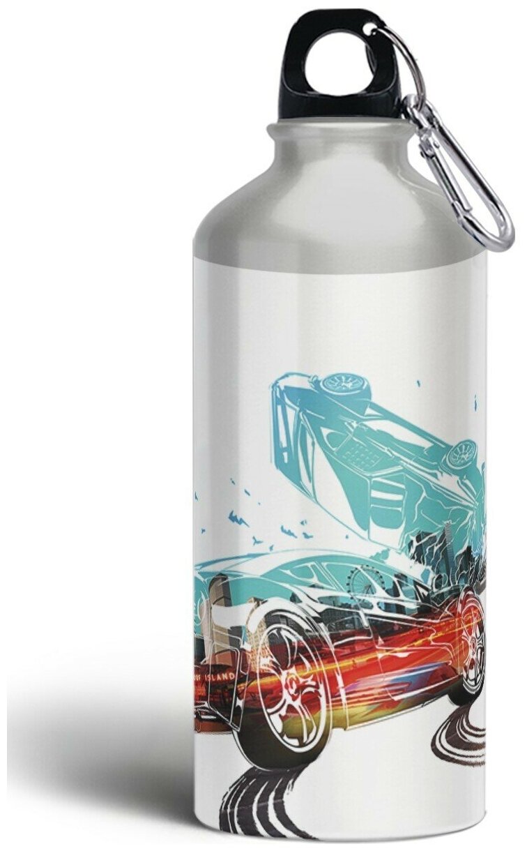 Бутылка спортивная,туристическая фляга, 500мл с карабином Burnout Paradise - 1