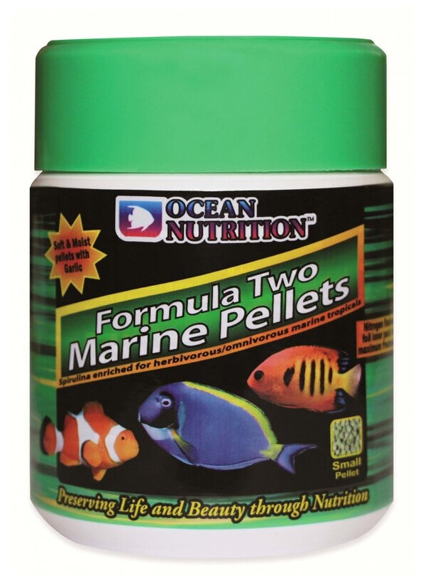Корм Ocean Nutrition для растительноядных рыб Formula 2 Marine Pellet Medium, гранулы, 200гр - фотография № 2