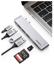 Хаб (разветвитель) Ugreen , 3 x USB 3.0, SD/TF, USB-C