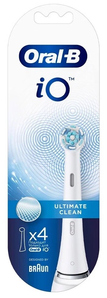 Набор насадок Oral-B iO Ultimate Clean для ирригатора и электрической щетки, белый, 4 шт. - фотография № 2