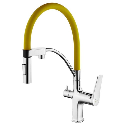 Смеситель Lemark Comfort LM3074C-Yellow для кухни с подключением к фильтру с питьевой водой хром/желтый