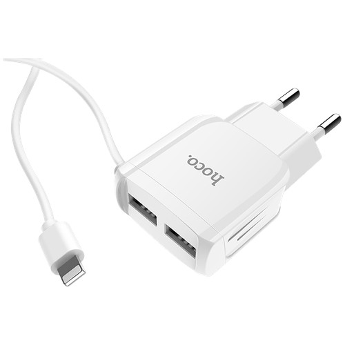 Зарядное устройство Hoco RC2 2xUSB с кабелем Apple Lightning White зарядное устройство hoco rc1 2xusb white