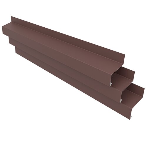 Отлив оконный ширина полки 70мм/ отлив для окна / планка отлива, цвет Коричневый(RAL 8017) Длина 1,25м, 3 штуки в комплекте