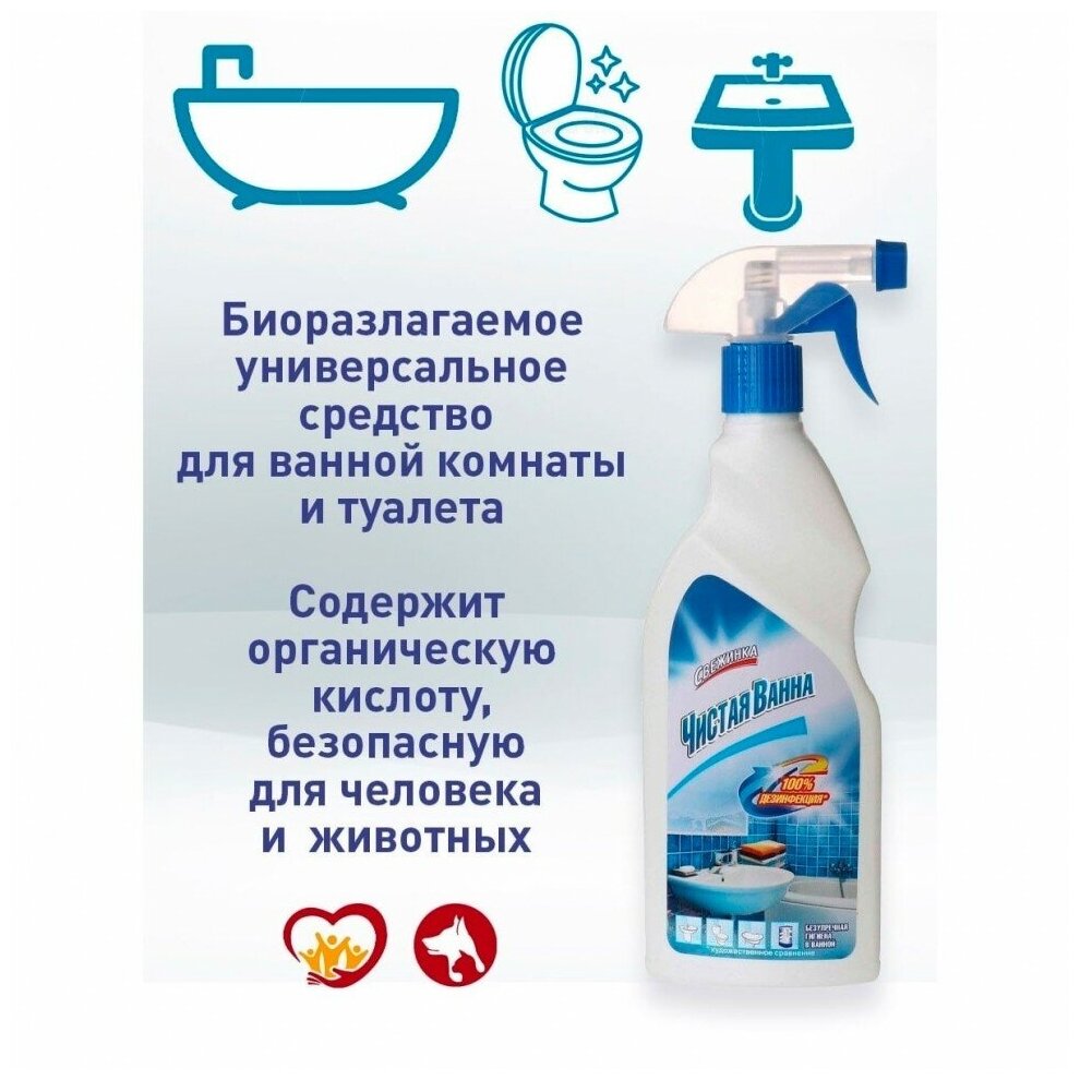 Средство чистящее для ванн Свежинка спрей 450г - фото №4