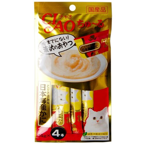 Inaba лакомство для кошек соус Японский глубоководный краб и парное филе курицы