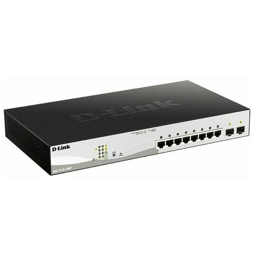 Коммутатор D-Link DGS-1210-10MP/FL коммутатор zyxel nebulaflex gs1920 8hp v2 gs1920 8hpv2 eu0101f 8g 8poe 8poe 130w управляемый