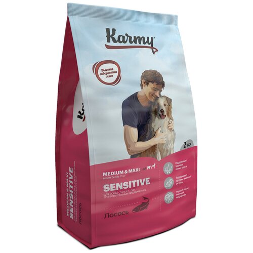 Сухой корм для собак Karmy Sensitive Medium & Maxi Лосось 2кг