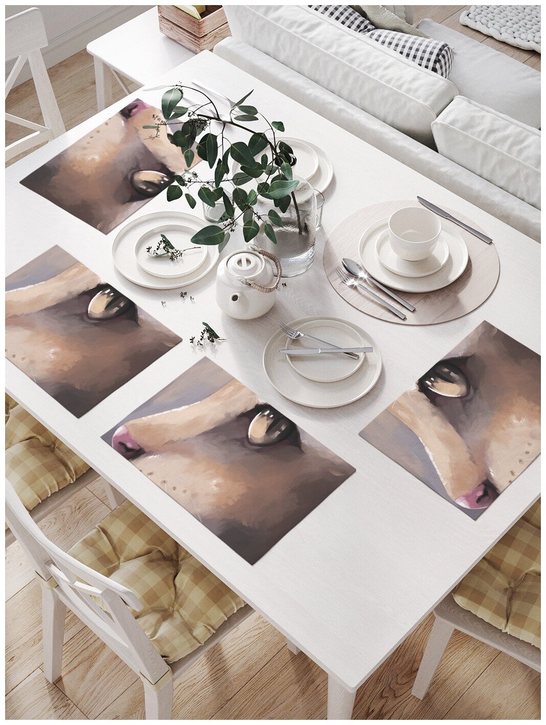 Сервировочные салфетки на стол / прямоугольные / тканевые 32x46 