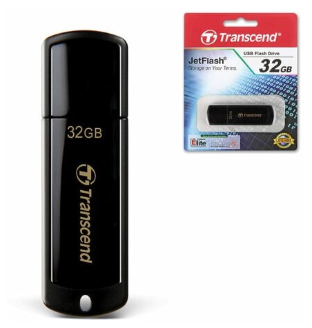 Флеш-диск 32 GB, комплект 3 шт., TRANSCEND Jet Flash 350, USB 2.0, черный, TS32GJF350