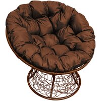 Кресло m-group папасан с ротангом коричневое, коричневая подушка