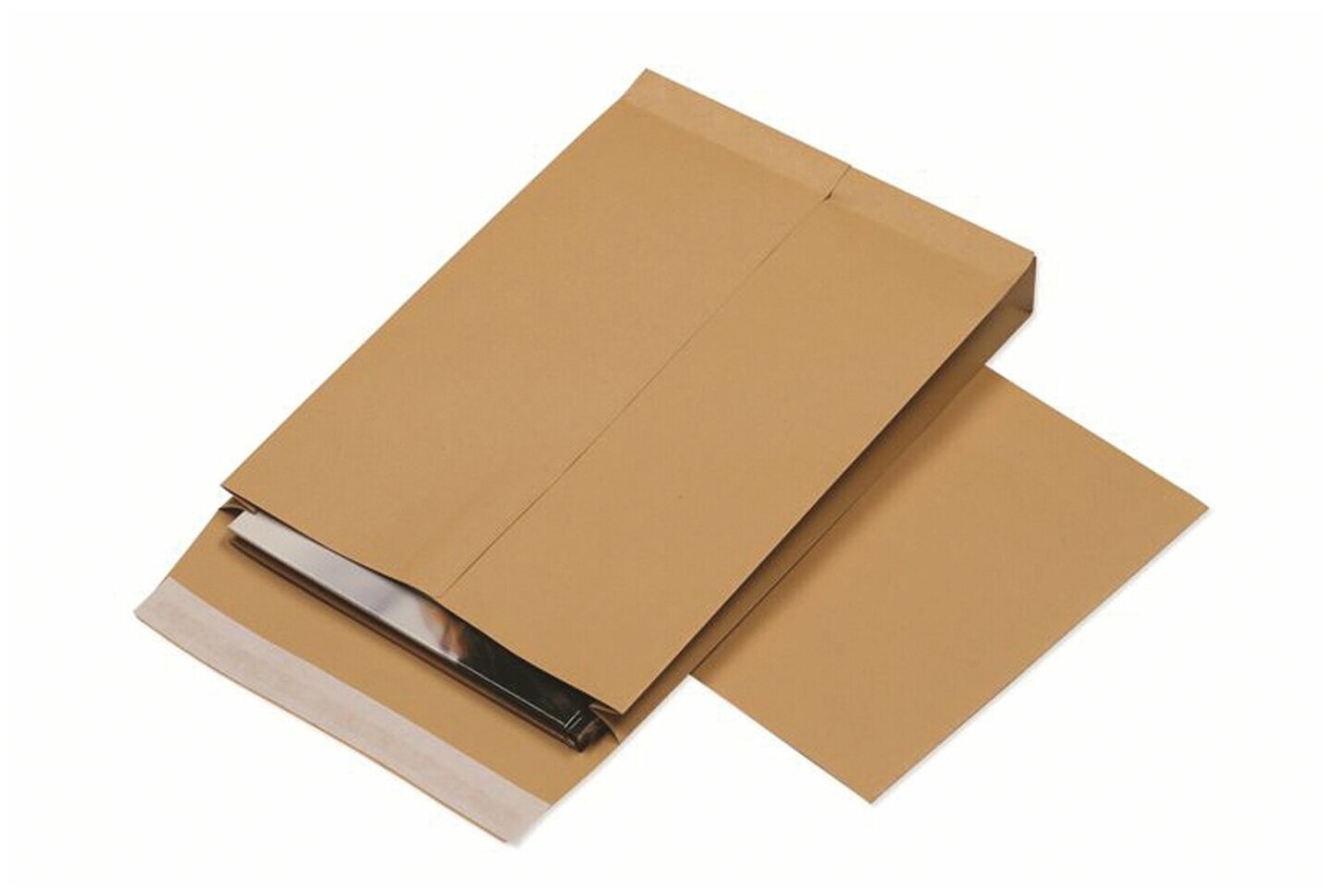 Конверт-пакеты С4 объемные (229х324х40 мм), до 250 листов, крафт-бумага, отрывная полоса, комплект 25 шт, 381227.25