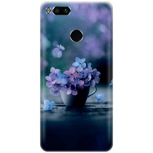 Силиконовый чехол Синие цветы в чашке на Xiaomi Mi 5X / A1 / Сяоми Ми 5Х / Ми А1