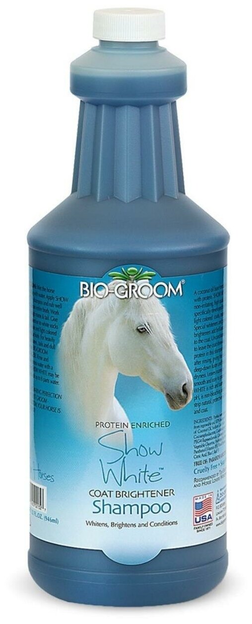 Show White шампунь для лошадей со светлой шерстью 946 мл (Quart)