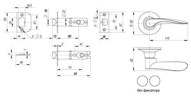 Ручка защелка Punto (Пунто) DK620 BL-PS (6020 BL-P) (без фик.) черный - фотография № 4