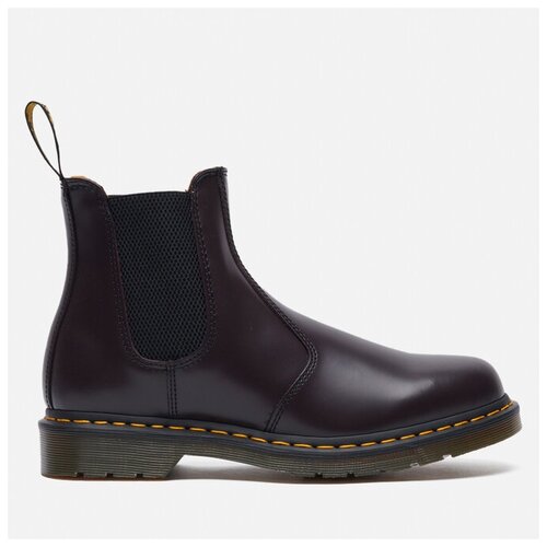 фото Ботинки dr. martens 2976 yellow stitch smooth leather chelsea бордовый , размер 42 eu