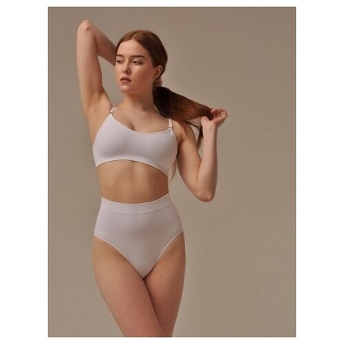 фото Трусы слипы my, средняя посадка, бесшовные, размер 52/xxl, белый