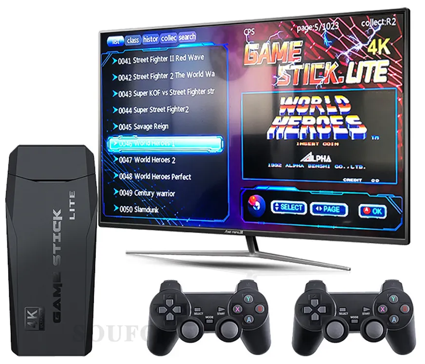 Игровая приставка для видеоигр M8 4K 32GB двухъядерный cortex-A7 3550 игр + 2.4G Wireless Controllers Gamepad