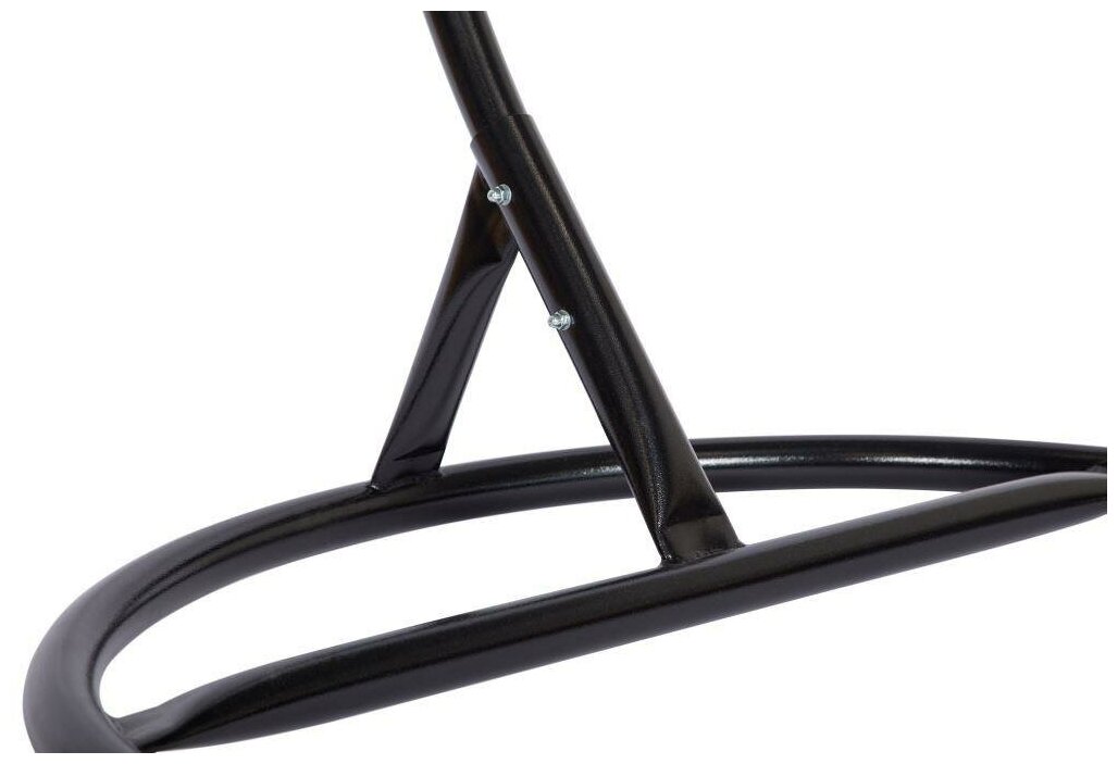 Подвесное кресло "Скай-01", цвет плетения – черный, подушка – коричневый, каркас – черный - фотография № 7