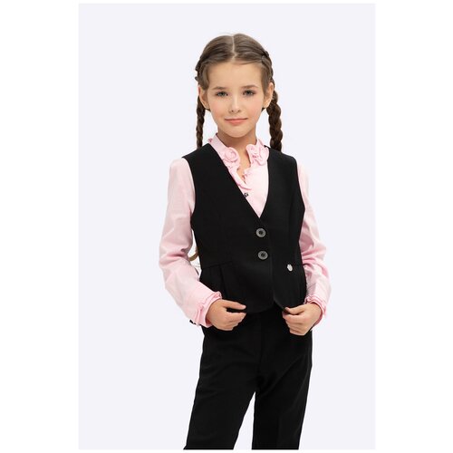 фото Жилет школьный для девочки шалуны 211027 серый 34, 140