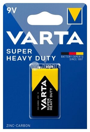 Батарейка Varta SUPERLIFE Крона 6F22 BL1 Heavy Duty 9V 02022