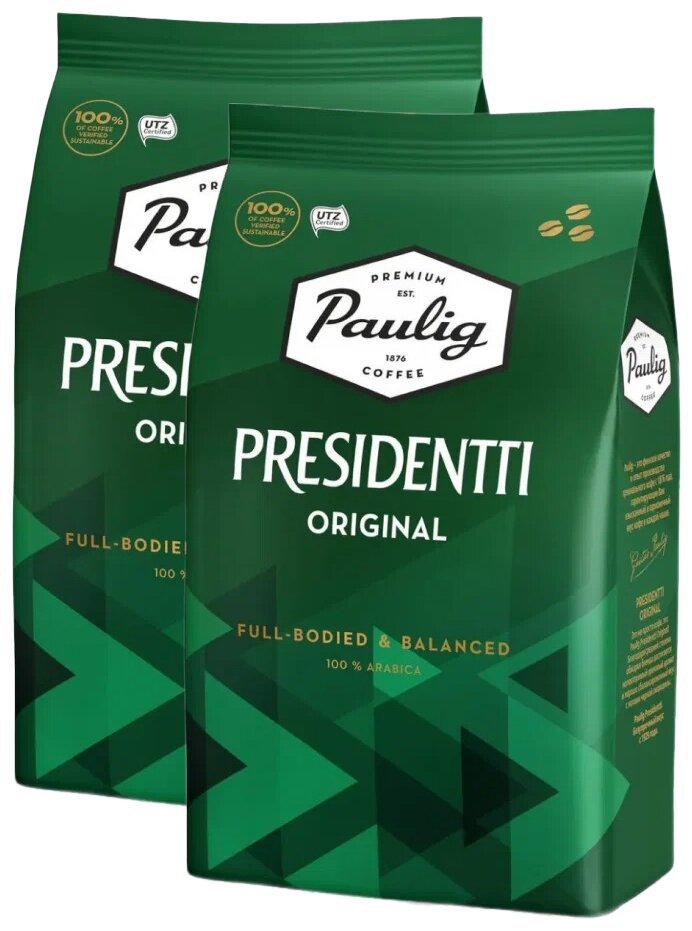 Кофе в зернах Paulig Presidentti Original, 2 уп, 1 кг