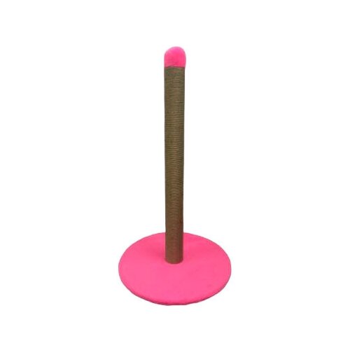 Когтеточка Клампи столбик, мех, розовая, 60х100 см