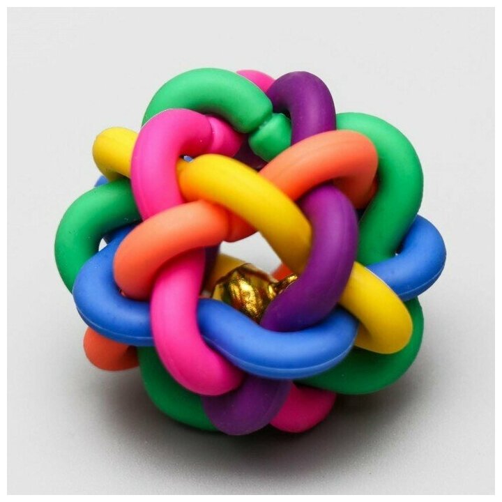 Пижон Игрушка резиновая "Молекула" с бубенчиком, 4 см - фотография № 5