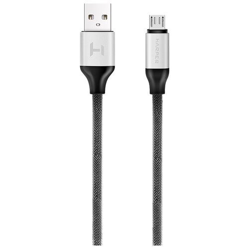 Кабель HARPER USB - micro USB (BRCH-310), 1 м, серебристый комплект 8 штук кабель usb microusb harper brch 310 1 м серебряный h00001359