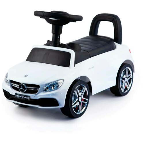 Каталка детская Mercedes-Benz, мягкое сиденье, со звуком, белая