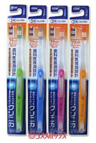 Зубная щетка Lion Япония Clinica с плоским срезом 3-х рядная, жесткая
