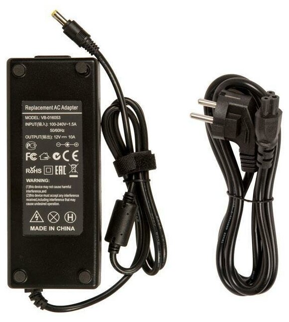 Power supply Блок питания для монитора и телевизора LCD 12V 10A 120W 55х25 мм