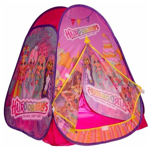 Палатка детская игровая Играем вместе Hairdorable, 81х90х81 см, в сумке (GFA-HDR01-R) палатка детская игровая играем вместе барби 81х90х81 см в сумке gfa brbxtr01 r