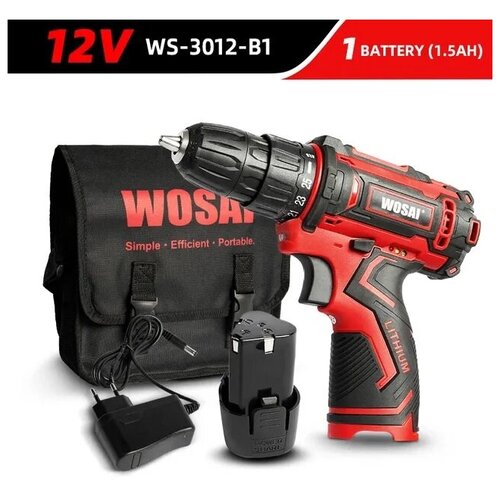 Шуруповерт WOSAI 12В 2Ач WS-3012 с сумкой 297900₽