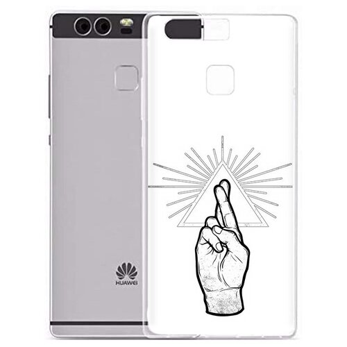 Чехол задняя-панель-накладка-бампер MyPads черно белая рука для Huawei P9 + Plus (VIE-AL10) 5.5 противоударный