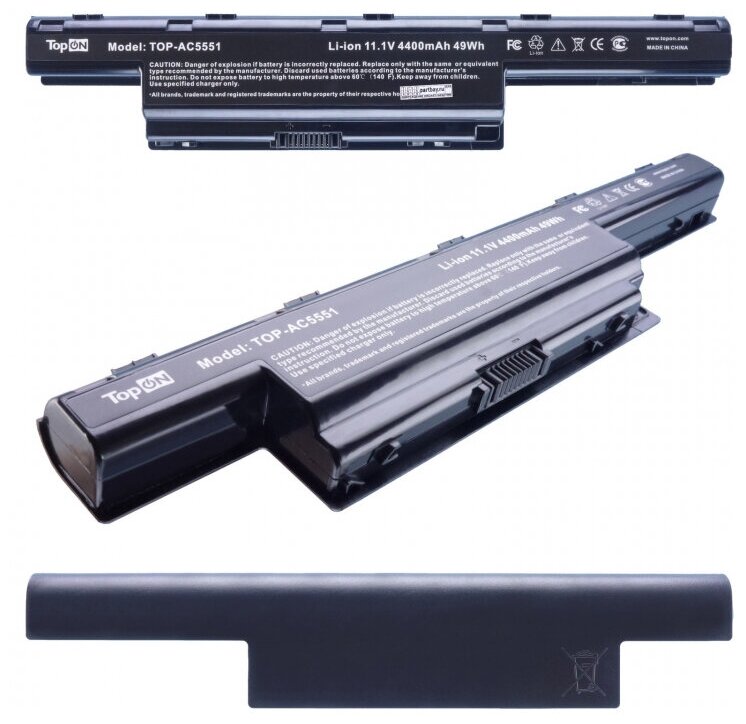 Аккумулятор для Acer Aspire V3-571G 11.1V 4400mAh 48Wh TopON