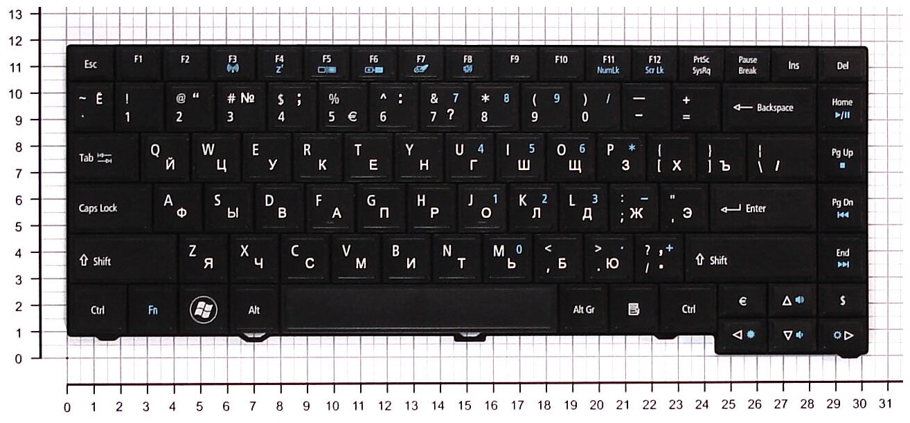 Клавиатура для ноутбука Acer TravelMate 8473 черная