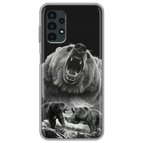 Дизайнерский силиконовый чехол для Самсунг Гэлакси А13 4Г / Samsung Galaxy A13 4G Схватка медведей