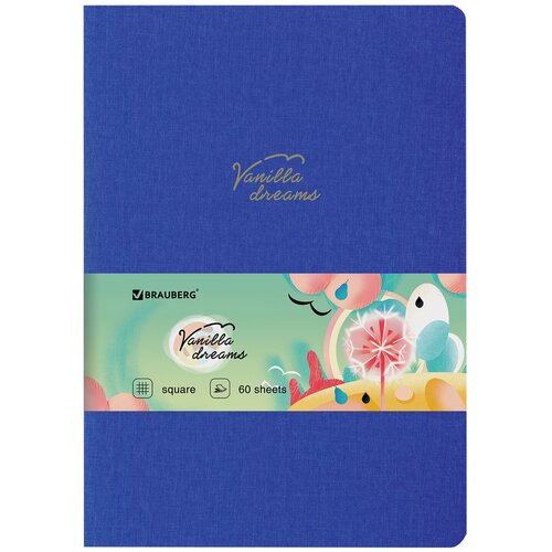 Тетрадь 60 л. в клетку обложка кожзам под лён, сшивка, В5 (179х250мм), синий, BRAUBERG PASTEL, 2 шт. обложка картонная лен a3 250 г м2 черный 100 шт