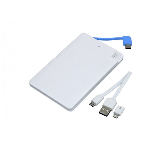Универсальное зарядное устройство 2 500 MAH под нанесение логотипа в виде кредитной карты Белый White Credit _card1_PB 53000₽