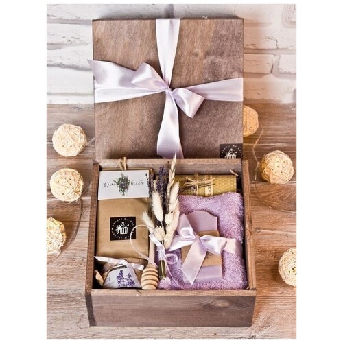 Подарочный набор в деревянном ящике Wonder me box - Оригинальный большой бокс в подарок женщине, девушке, подруге, маме, любимой, сестре, учителю