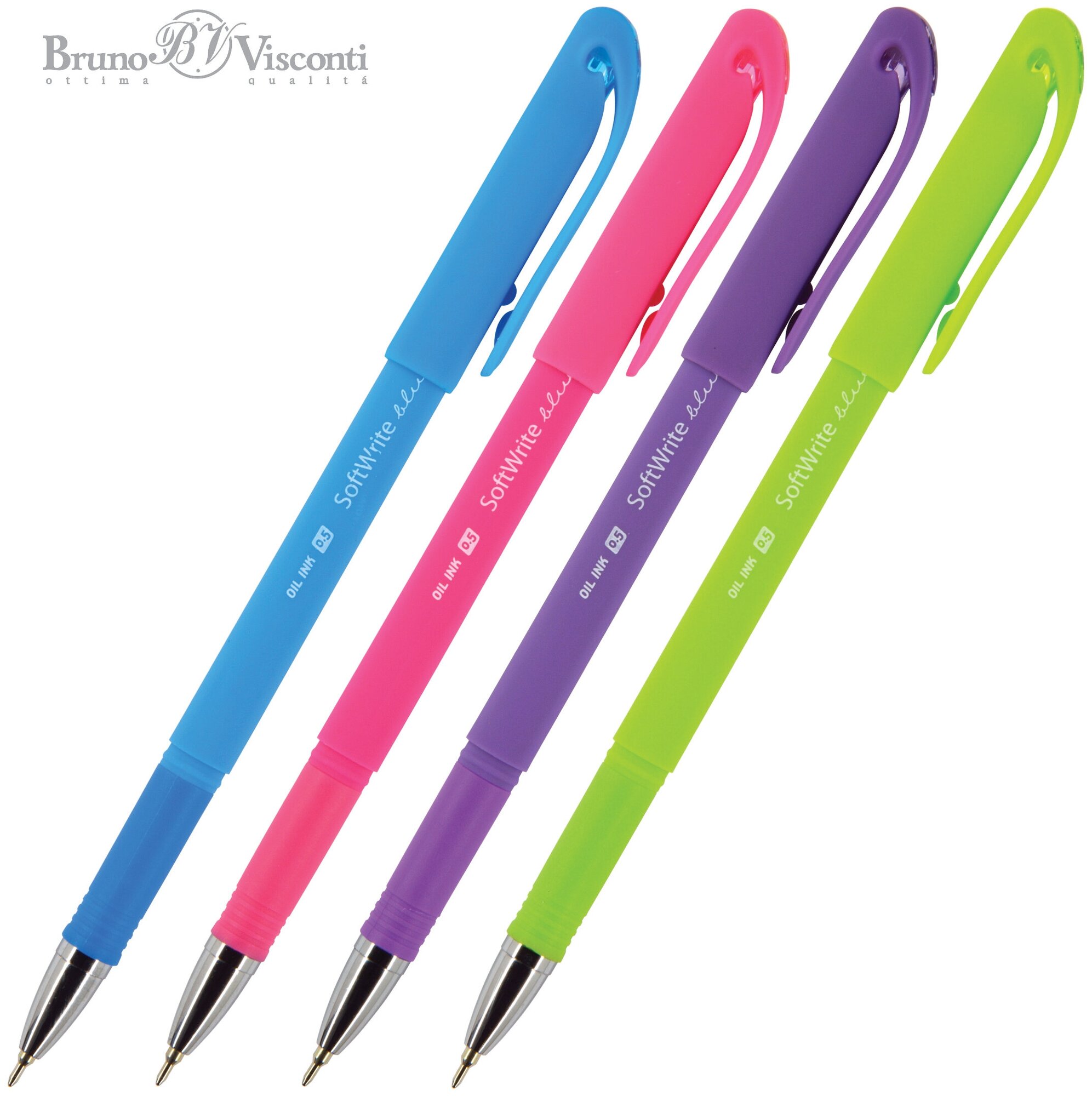 Ручкa BrunoVisconti, шариковая масляная, 0.5 мм, синяя, SoftWrite. SPECIAL, Арт. 20-0090