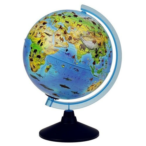 Глoбус зоогеографический детский Классик Евро диаметр 250 мм с подсветкой от батареек 3880₽