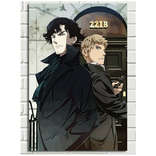 Картина по номерам Аниме Шерлок (Ватсон, Бейкер Стрит, детектив) - 7453 В 60x40 картина по номерам шерлок в аниме стилистике детектив 9021 в 30x40