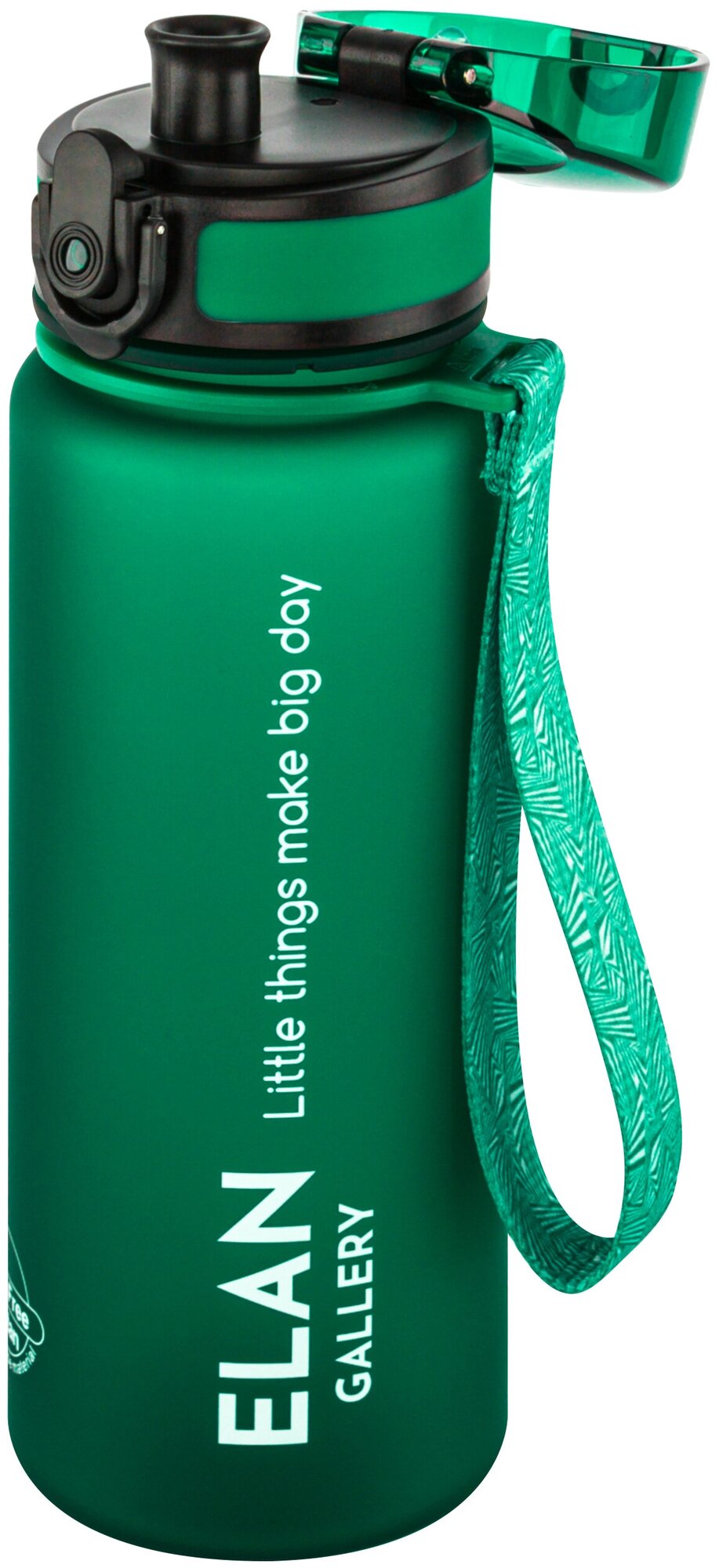Бутылка для воды / спортивная/ питьевая / для холодных и горячих напитков 500 мл 6,5х6,5х23 см Elan Gallery Style Matte, темно-зеленая