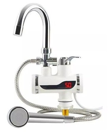 Проточный электрический кран-водонагреватель с душем Instant Electric Heating Water Faucet & Shower (нижняя подводка)