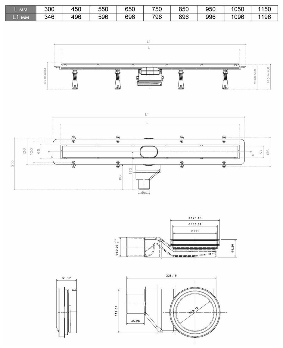 Miano душевой лоток инструкция
